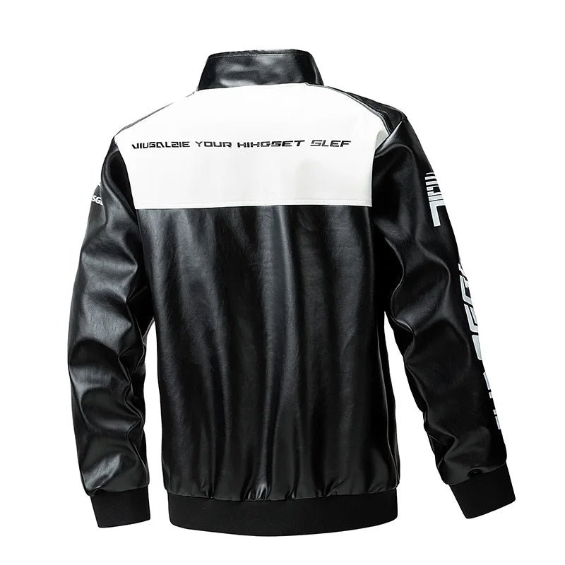 Leather motorbike jacket