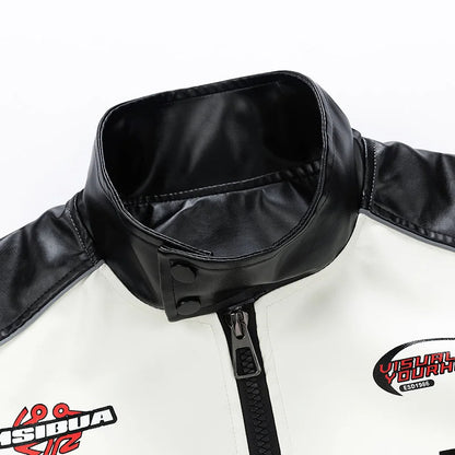 Leather motorbike jacket