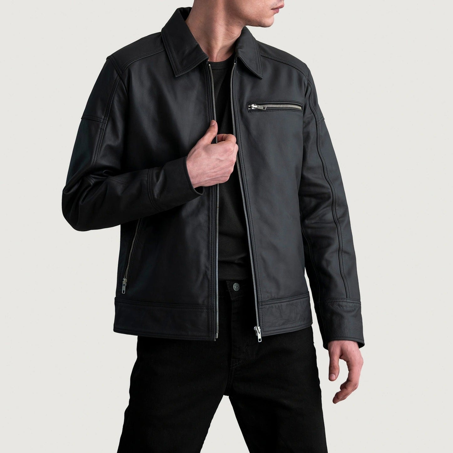 Black Leather Biker Jacket