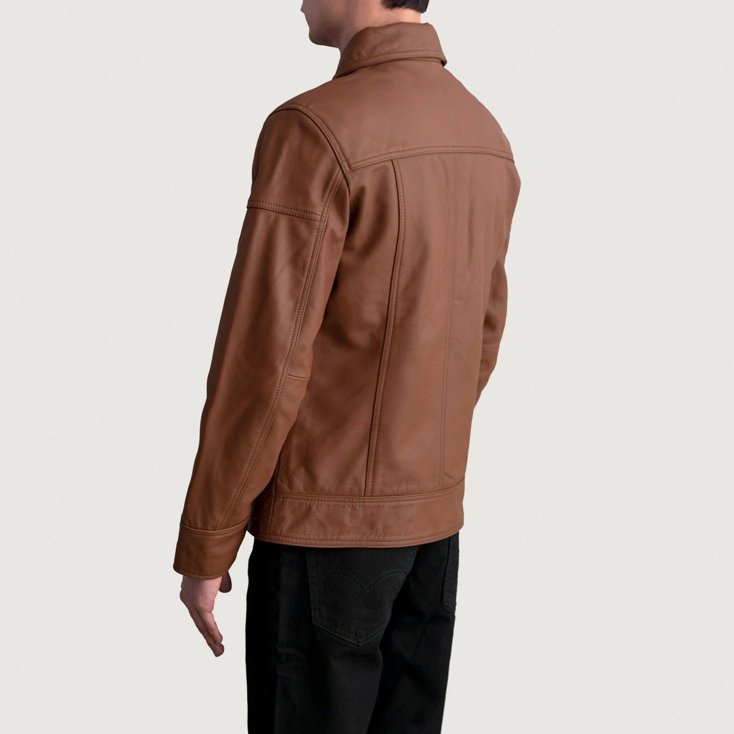 Matte Brown Leather Biker Jacket