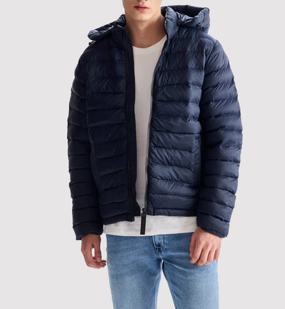 Blue Premium Hooded Bubble Jacket