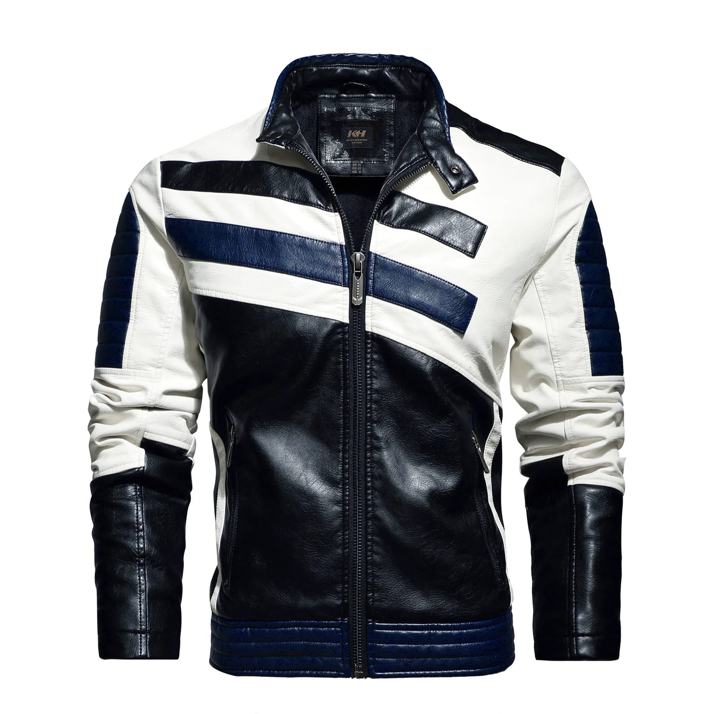 Embroidery Leather Motorcycle Jacket