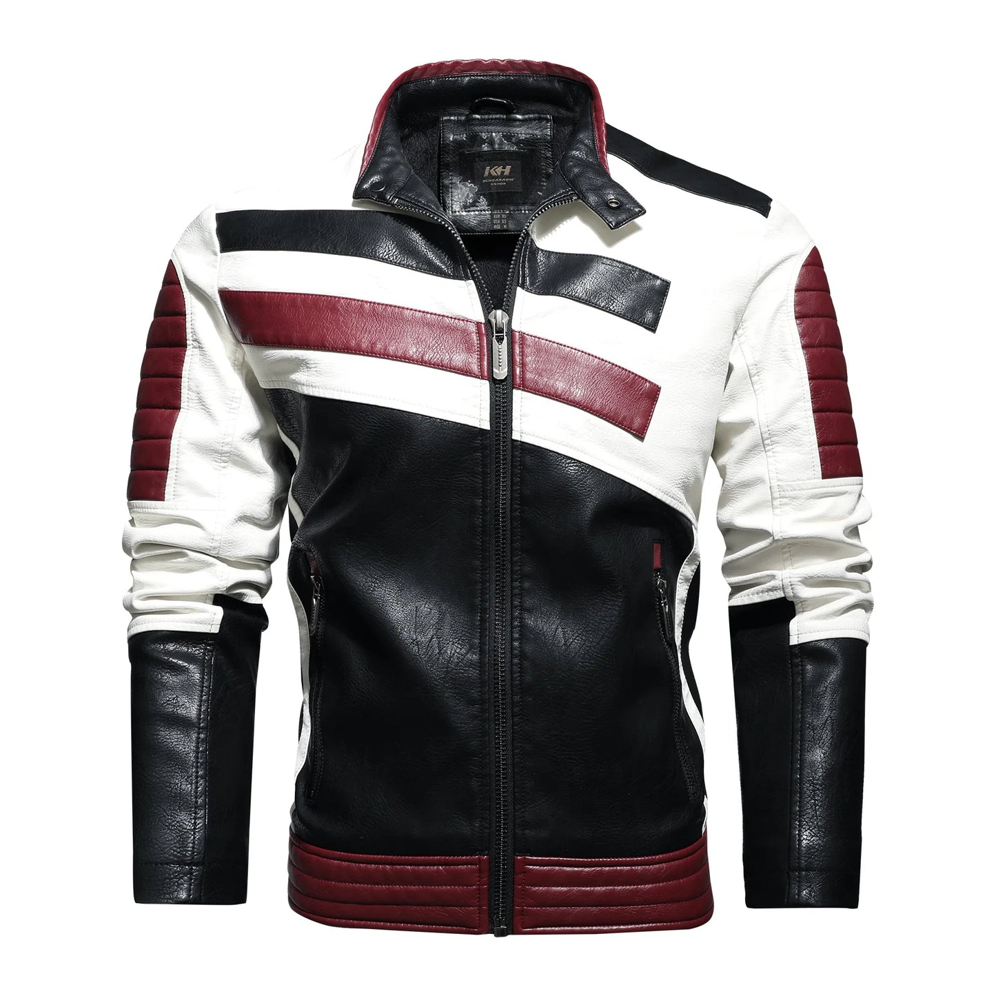 Embroidery Leather Motorcycle Jacket